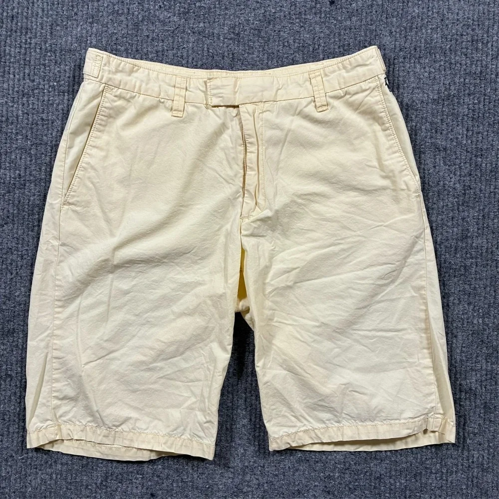 Original Penguin Mens Shorts Size‎ 32 Yellow Cotton Casual Outdoor Mid Rise